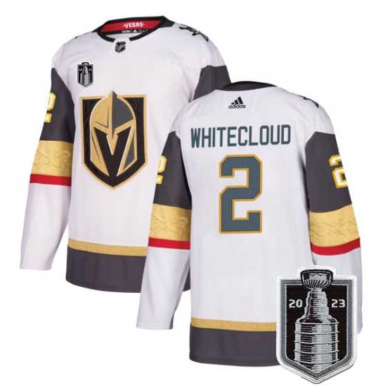 Men%27s Vegas Golden Knights #2 Zach Whitecloud White 2023 Stanley Cup Final Stitched Jersey Dzhi->vegas golden knights->NHL Jersey